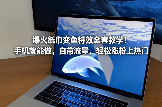 爆火纸巾变鱼特效全套教学！手机就能做，自带流量，轻松涨粉上热门-小目标云网创