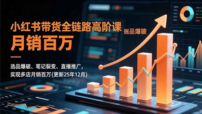 小红书带货全链路高阶课，选品爆破、笔记裂变、直播推广，实现多店月销百万(更新25年12月-小目标云网创