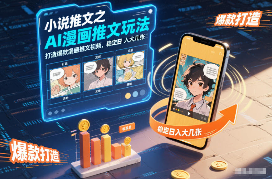 小说推文之AI漫画推文玩法，打造爆款漫画推文视频，稳定日入大几张-小目标云网创