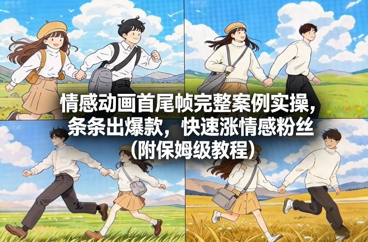 情感动画首尾帧完整案例实操，条条出爆款，快速涨情感粉丝(附保姆级教程)-小目标云网创