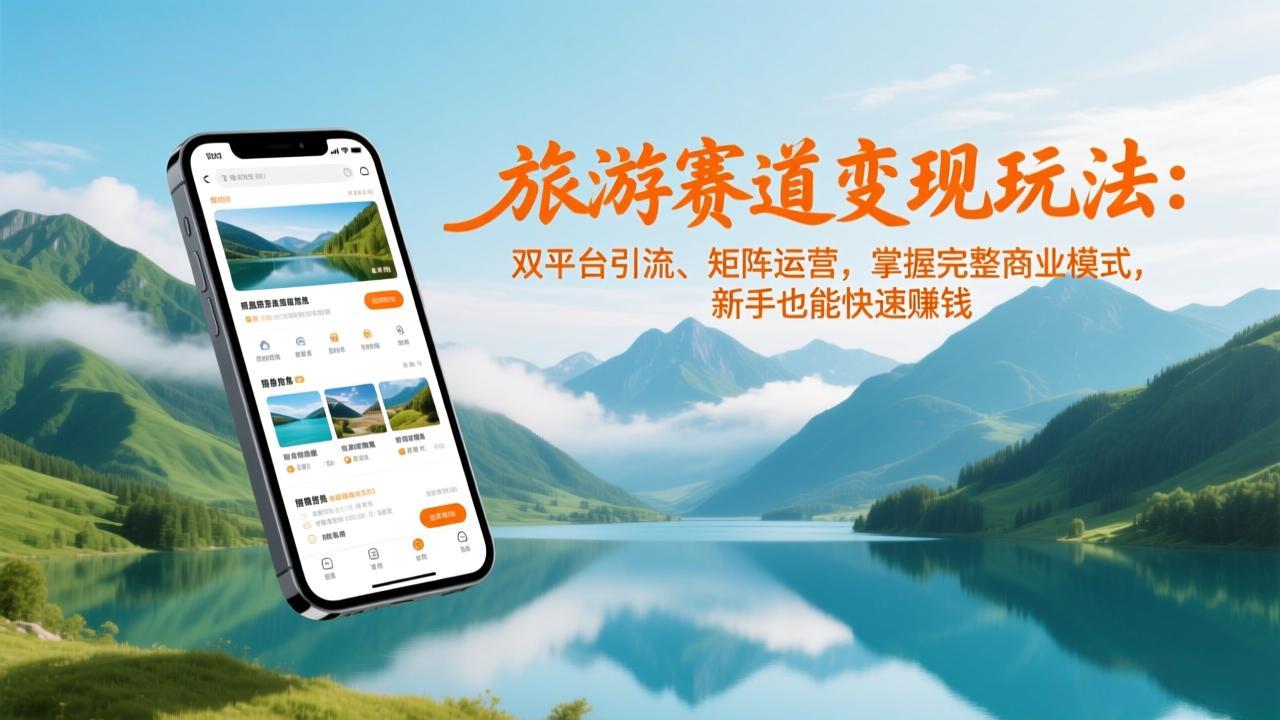 旅游赛道变现玩法：双平台引流、矩阵运营，掌握完整商业模式，新手也能快速赚钱-小目标云网创